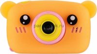 Детский цифровой фотоаппарат Оранжевый Мишка с играми и встроенной памятью  Fun Camera Bear 
