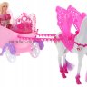 Лошадь-пегас с каретой, куклой и аксессуарами розовая