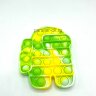 Сенсорная игрушка антистресс POP it Fidget с пузырьками Among Us (желтый-зеленый)